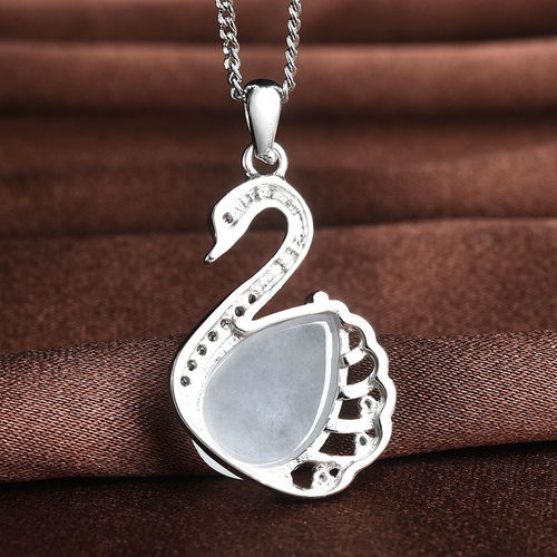 碧藝緣 翡翠天鵝吊墜女項(xiàng)鏈女 玉石玉項(xiàng)鏈玉墜珠寶首飾玉器