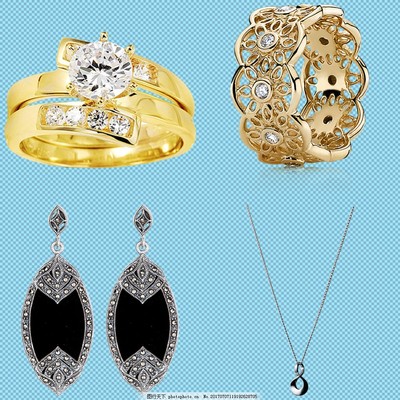 戒指項鏈吊墜首飾免摳png透明圖層素材