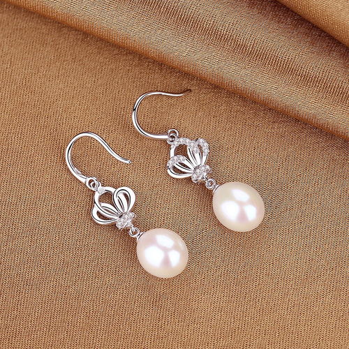 天然真珍珠耳環女正品長款純銀耳墜品牌首飾韓版氣質網紅時尚新款